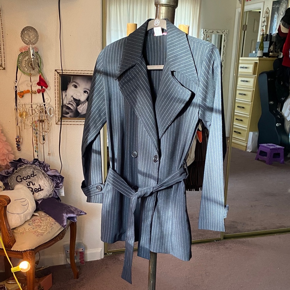 Vtg 90s Max Rave Pinstripe Blazer/Jacket/Coat (S)